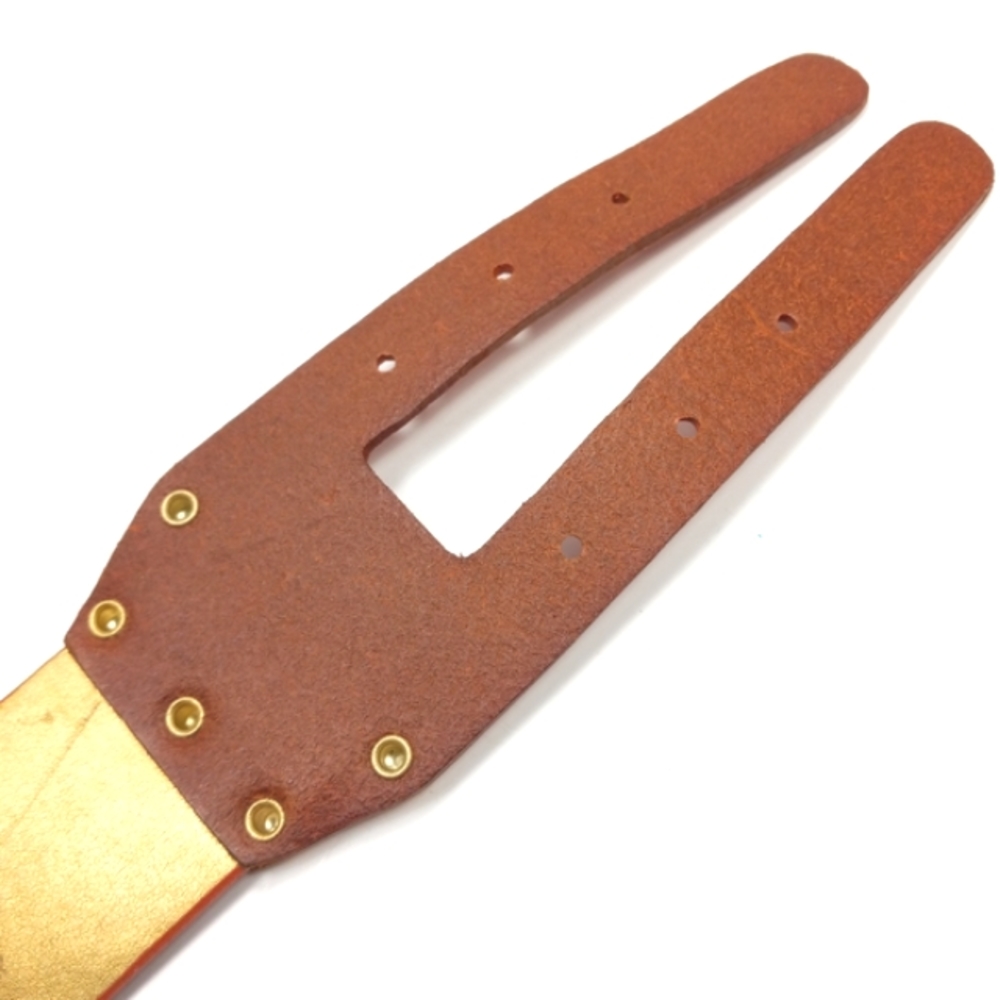 VIA SPIGA Burnt Orange Leather Belt Double Strap Gold Metal Buckles & St… - Picture 6 of 16